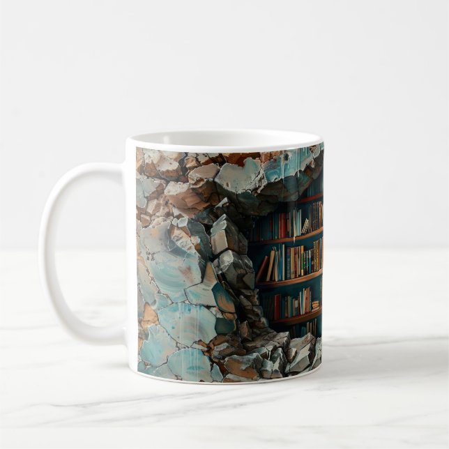 Caneca De Café Embalagem 3D de Bookshelf Mug Sublime Livro 3D (Esquerda)