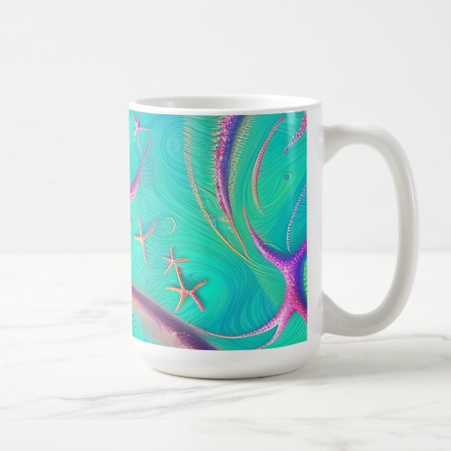 Caneca De Café Embalagem de Teal e Estaleiro Roxo (Direita)
