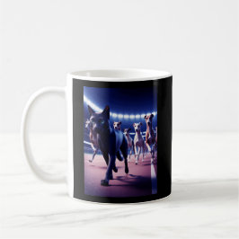 Caneca De Café Embalagem Líder De Gato Preto De Cães Na Faixa De