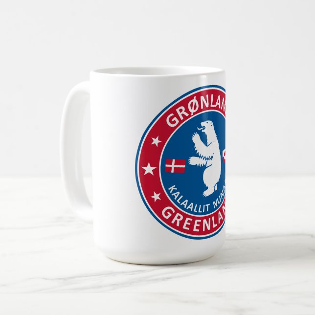 Caneca De Café Emblema da Gronelândia (Frente Esquerda)