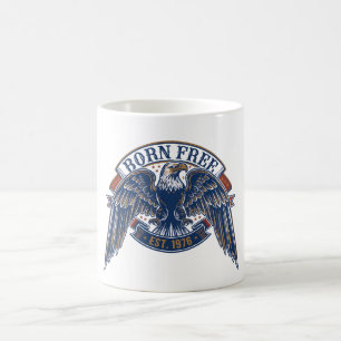 Caneca De Café Emblema de Águia com Faixa Born Free, Águia Majest