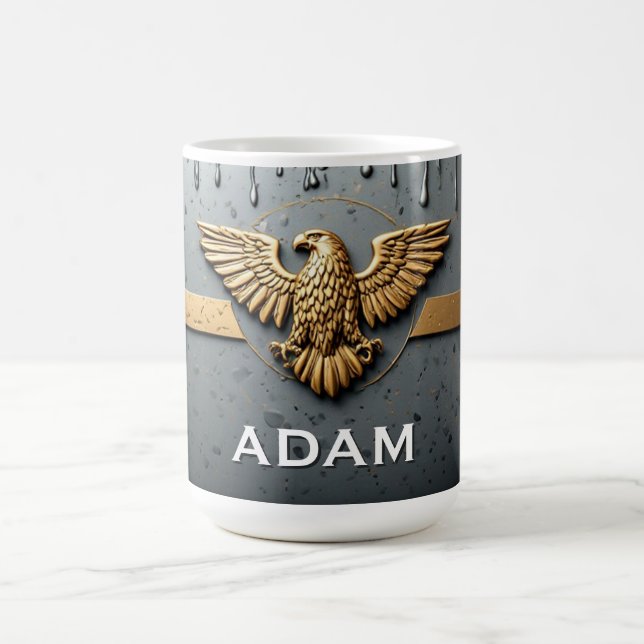 Caneca De Café Emblema de Águia Dourada com Asas Estendidas (Centro)