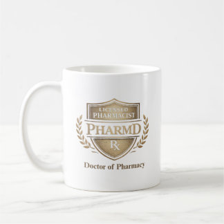 Caneca De Café Emblema de Farmacêutico Licenciado PharmD