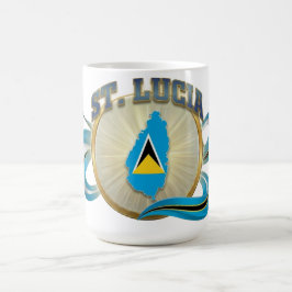 Caneca De Café Emblema de Santa Lúcia | Orgulho do Caribe | Equip