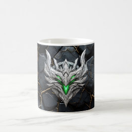 Caneca De Café Emblema do Dragão Prata
