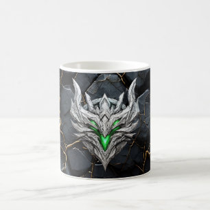 Caneca De Café Emblema do Dragão Prata