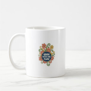 Caneca De Café Emblema Floral "Groovy Grow With The Flow"