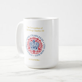Caneca De Café Emblema Personalizado da coroação Charles III