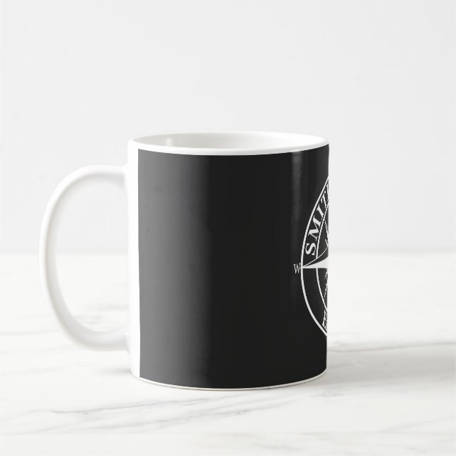 Caneca De Café Emblema personalizável do monograma de estrela de  (Esquerda)