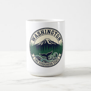 Caneca De Café Emblema Vintage do Estado de Washington