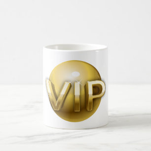 Caneca De Café Emblema VIP Ouro 3D de Luxo