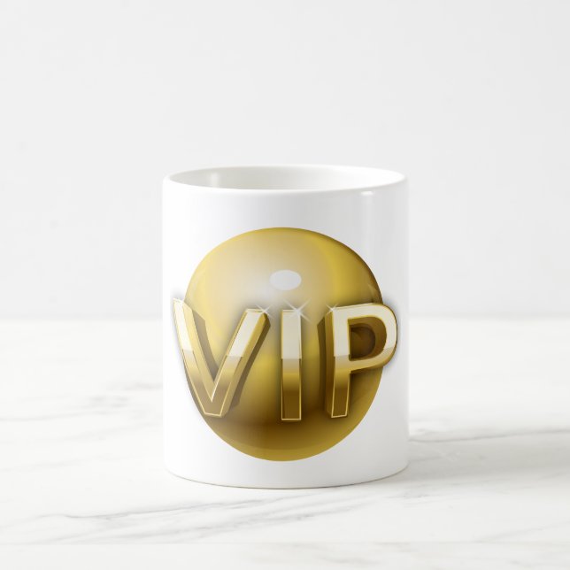 Caneca De Café Emblema VIP Ouro 3D de Luxo (Centro)