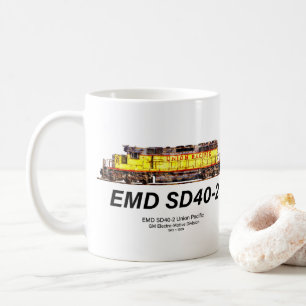 Caneca De Café EMD SD40-2 Locomotiva Diesel. União do Pacífico