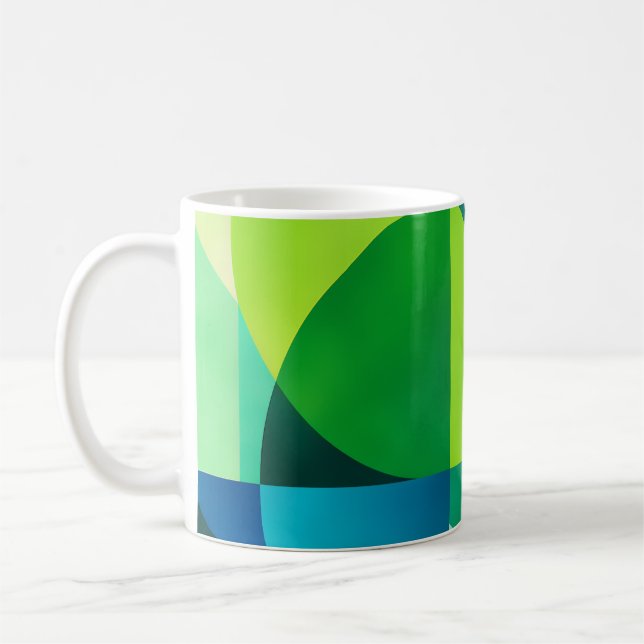 Caneca De Café Emerald Citrus Geometric Abstract (Esquerda)