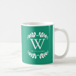 Caneca De Café Emerald Green Vintage Monograma