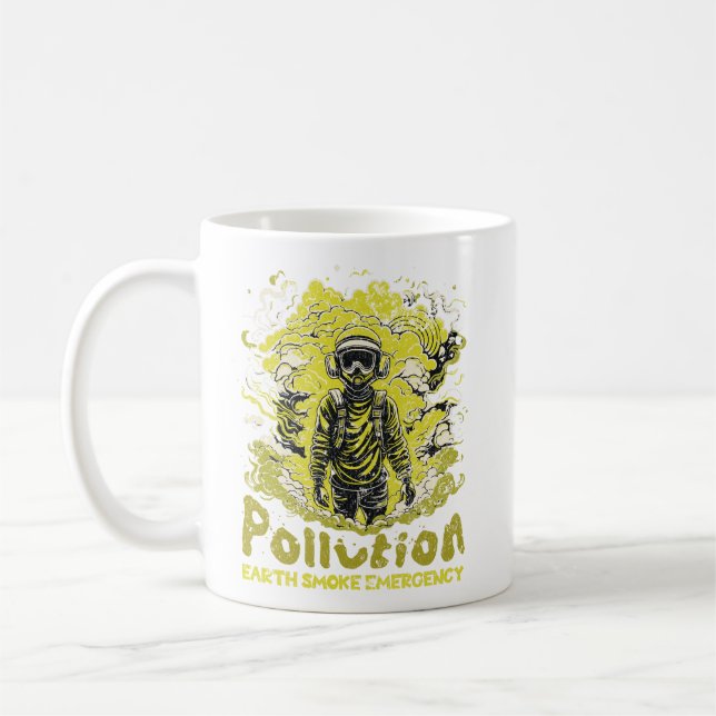 Caneca De Café Emergência de Poluição da Terra (Esquerda)