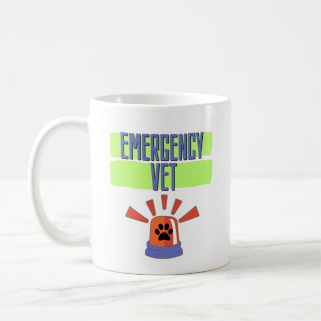 Caneca De Café Emergency Vet – Veterinary Emergency Design (Esquerda)
