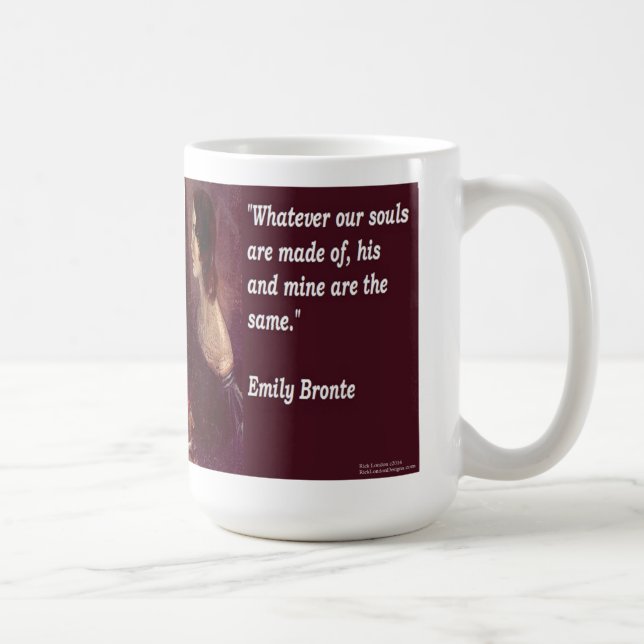 Caneca De Café Emily Bronte e Familiar Nossa Citação De Almas (Direita)