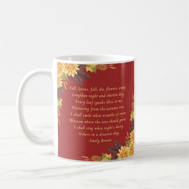 Caneca De Café Emily Bronte's Fall Leaves (Esquerda)