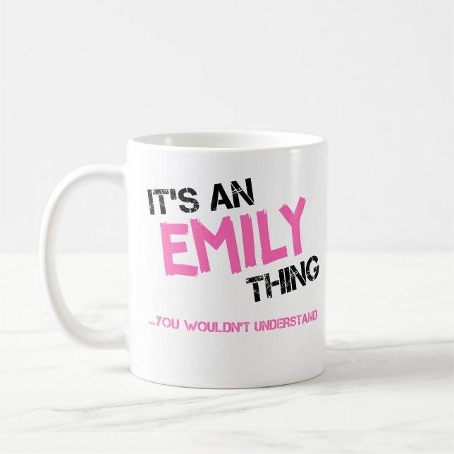 Caneca De Café Emily, coisa que você não entenderia o nome (Esquerda)