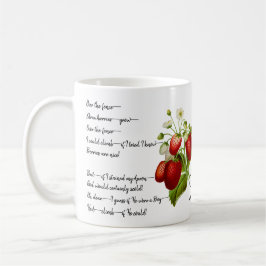 Caneca De Café Emily Dickinson "Over the Fence" Strawberry Poem