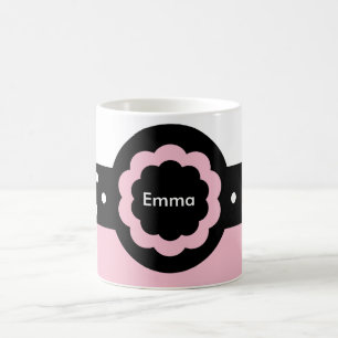 Caneca De Café Emma Pink e White Dotted Mug : 369