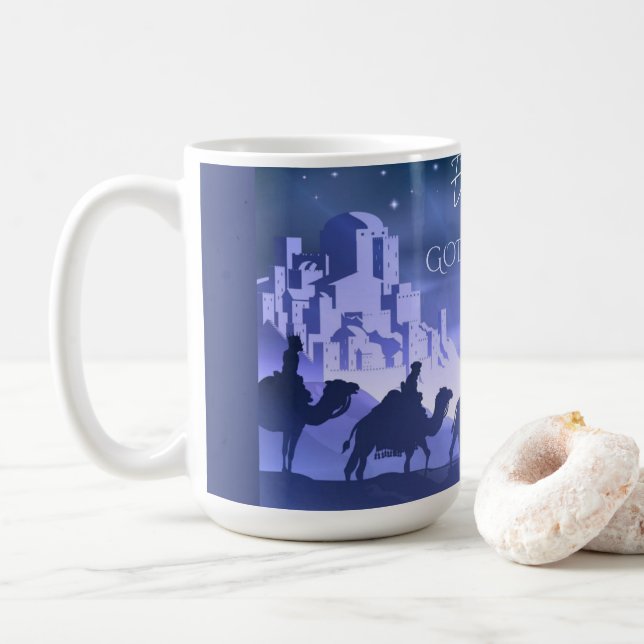 Caneca De Café Emmanuel Deus conosco 15 oz Mug (Com Donut)