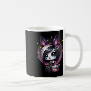 Caneca De Café Emo Páscoa Coelhinha Bonita Gótico Whimsigoth Egg