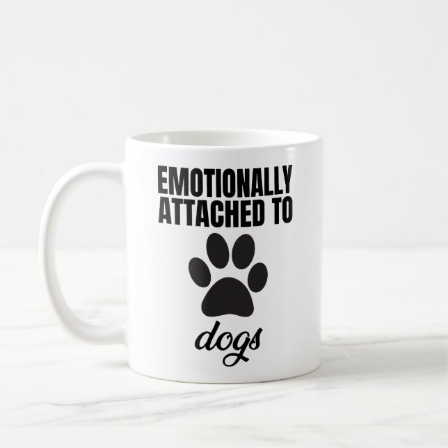 Caneca De Café Emocionalmente Ligado A Cães (Esquerda)