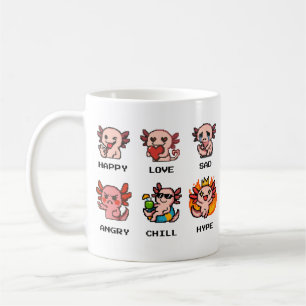 Caneca De Café Emoções de Arte em Pixel Axolotl