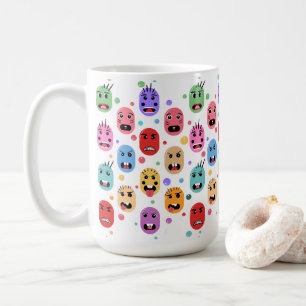 Caneca De Café Emoções Rostos Coloridos