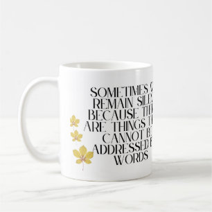 Caneca De Café Emoções Silenciosas - Citação Profunda sobre Senti