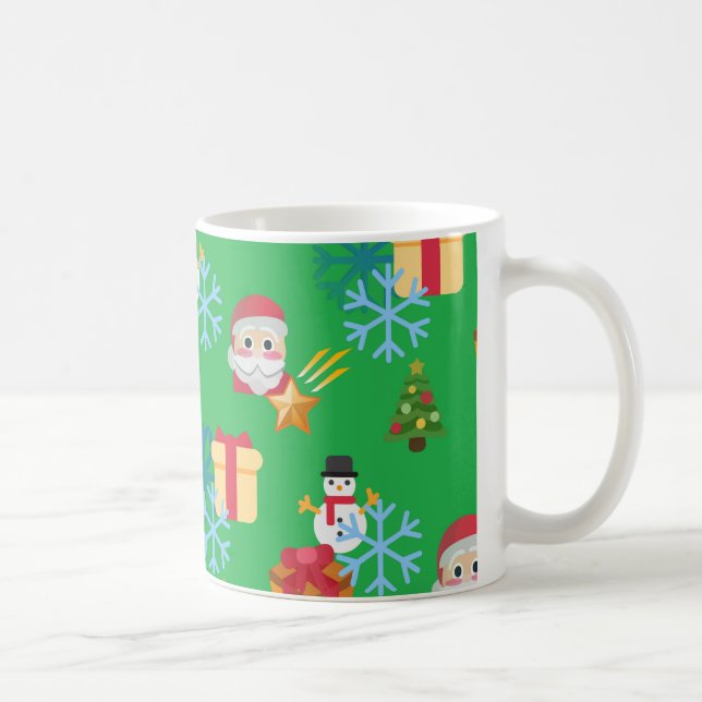 Caneca De Café emoji de natal verde (Direita)