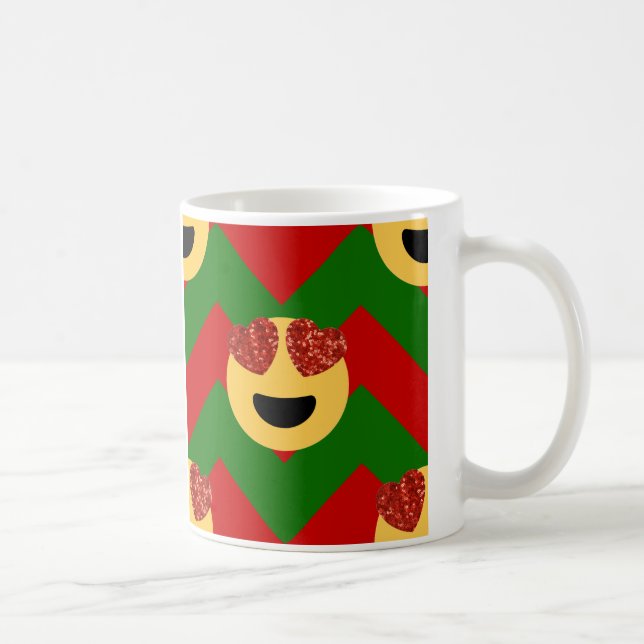 Caneca De Café emoji do coração de natal (Direita)