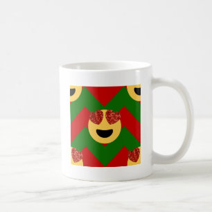 Caneca De Café emoji do coração de natal