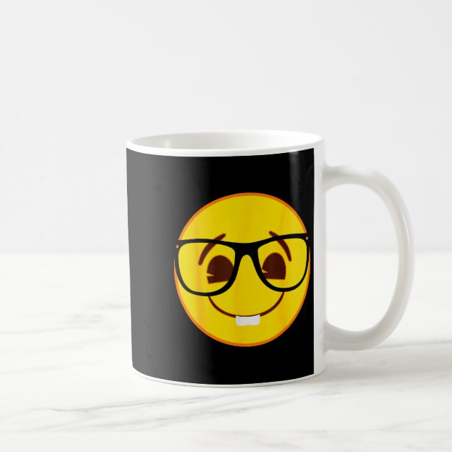 Caneca De Café Emoji Nerd Gles Yellow Smile Face  (Direita)