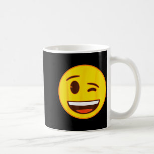 Caneca De Café Emoji Oficial Piscadela Rosto Sorriso Amarelo 