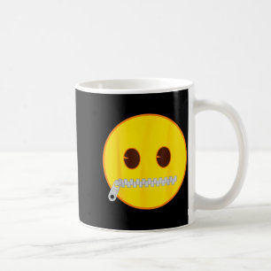 Caneca De Café Emoji Oficial Rosto Sorriso Amarelo Boca Zíper 