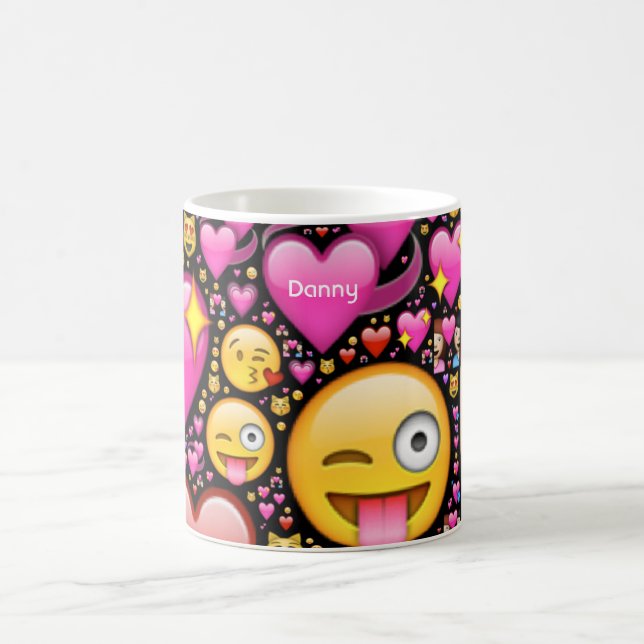 Caneca De Café EMOJI Personalizado AMA Crianças Chamadas (Centro)