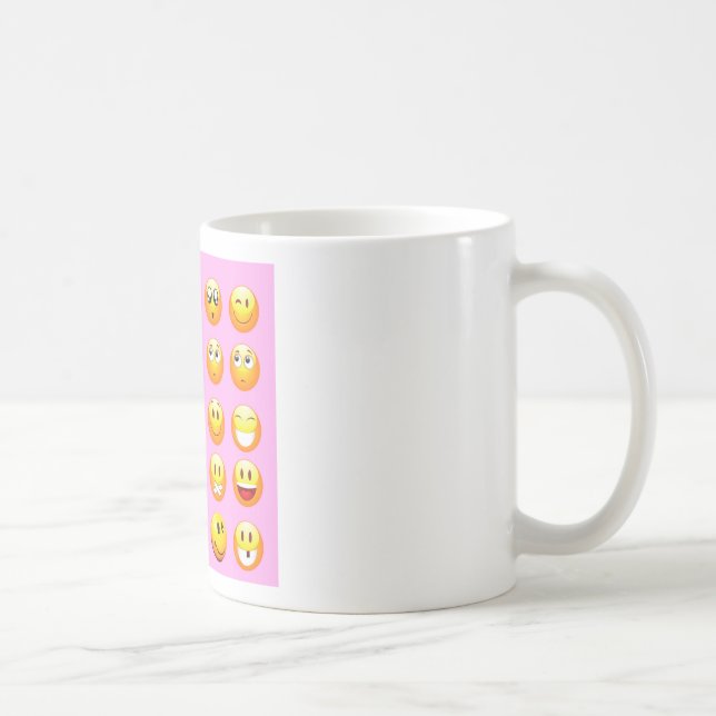 Caneca De Café emoji rosa pastel (Direita)
