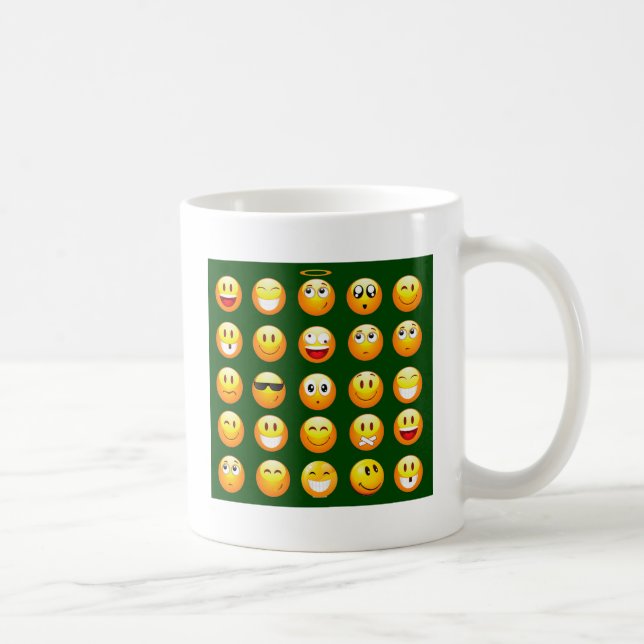 Caneca De Café emoji verde-escuro (Direita)