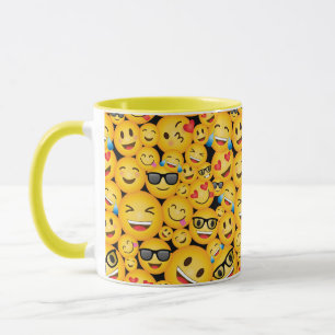 Caneca de Café Emojis Carinhas Felizes Emoticons