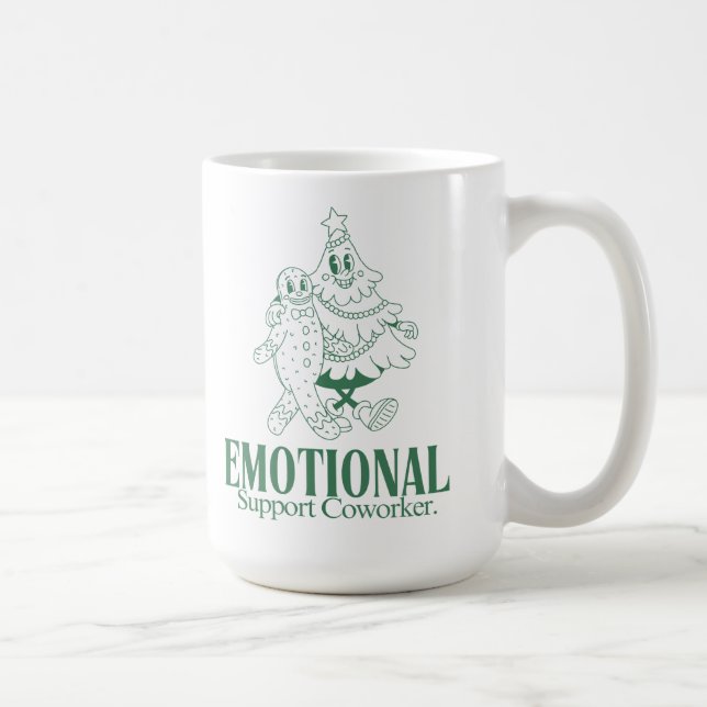 Caneca De Café Emotional Support Coworker Funny Christmas Office  (Direita)