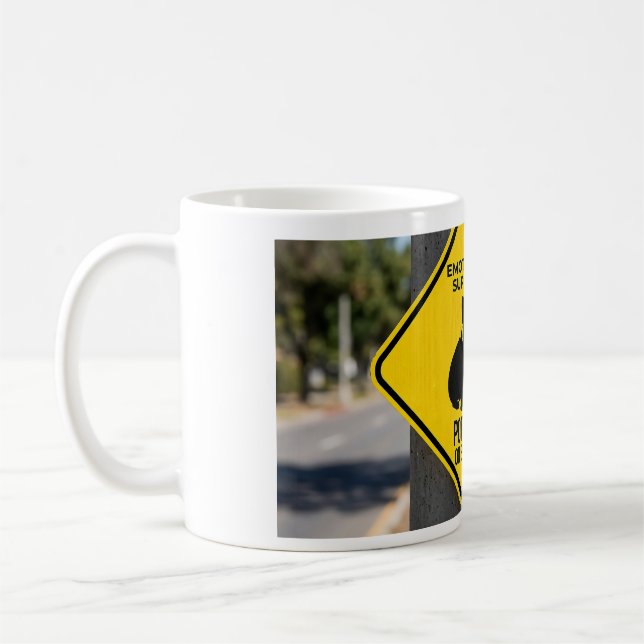 Caneca De Café Emotional Support Potato French Bulldog Funny Caut (Esquerda)