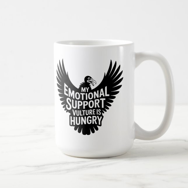 Caneca De Café Emotional Support Vulture Neurodivergence Humor (Direita)