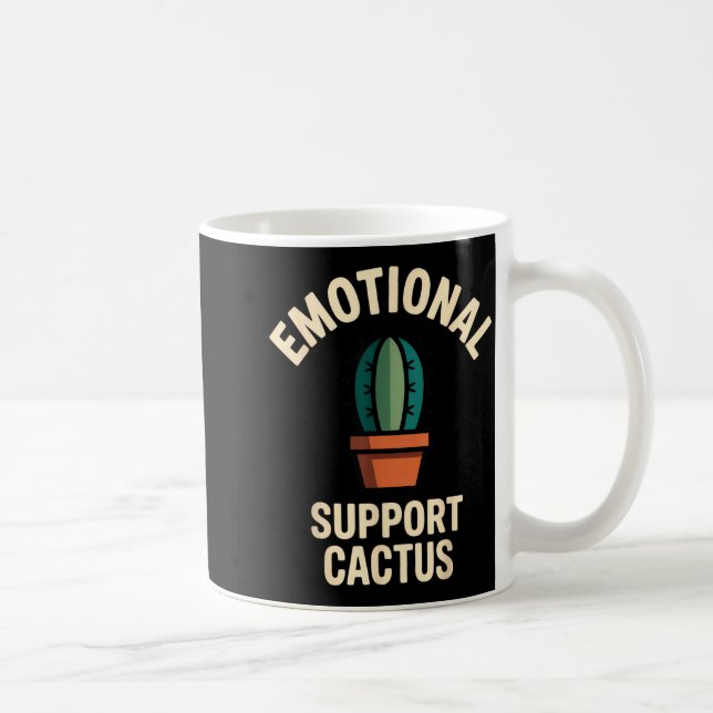 Caneca De Café Emotional Suprt Cactus Funny Succulent Humor Outfi (Direita)