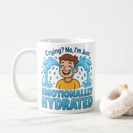 Caneca De Café Emotionally Hydrated Funny Crying Cartoon