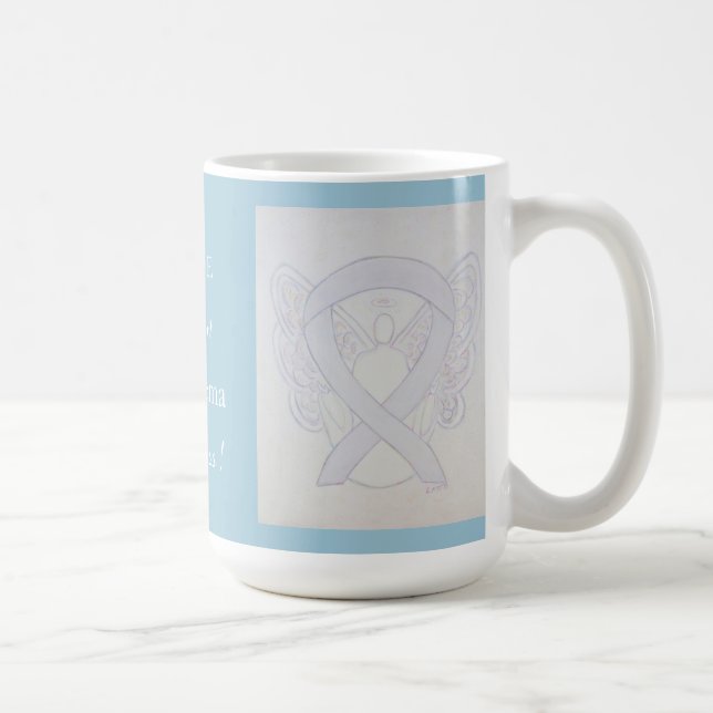 Caneca De Café Emphysema Sensibilização Ribbon Angel Custom Mug (Direita)
