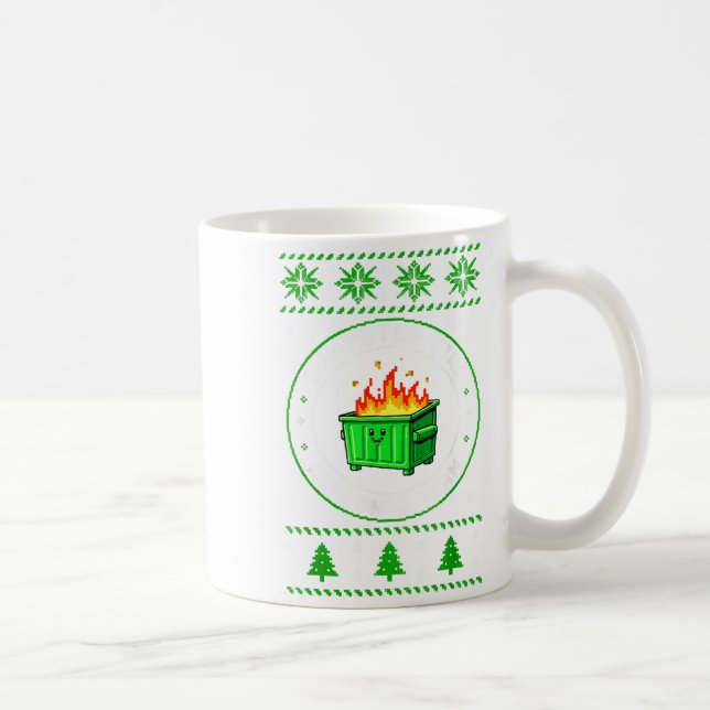 Caneca De Café Employee Dumpster Fire Resnse Team Ugly Christmas  (Direita)