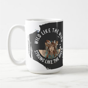 Caneca De Café Empoderamento de Meninas e Mulheres com Dupla Afir